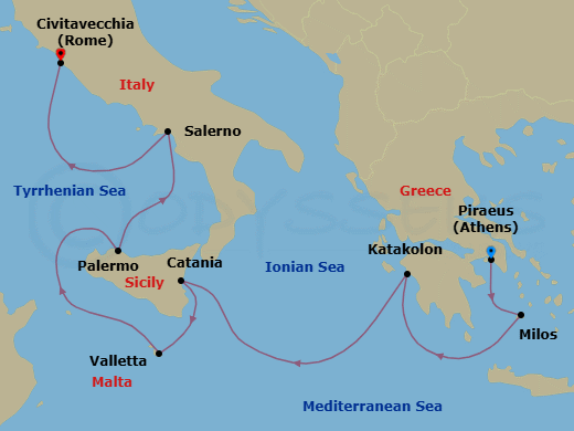 Itinerary map