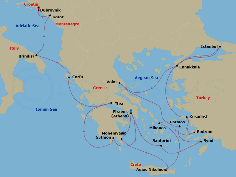 Itinerary map