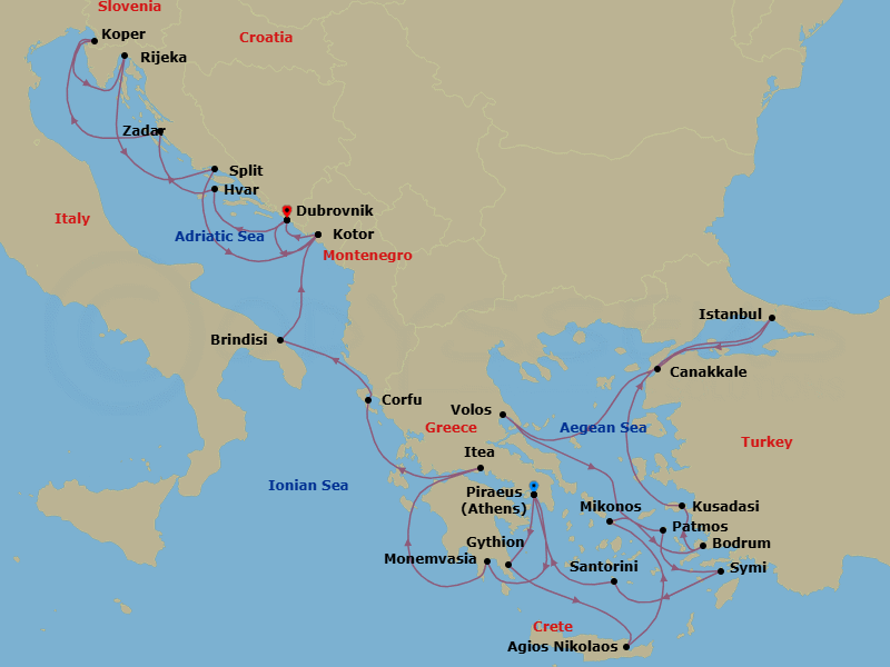 Itinerary map