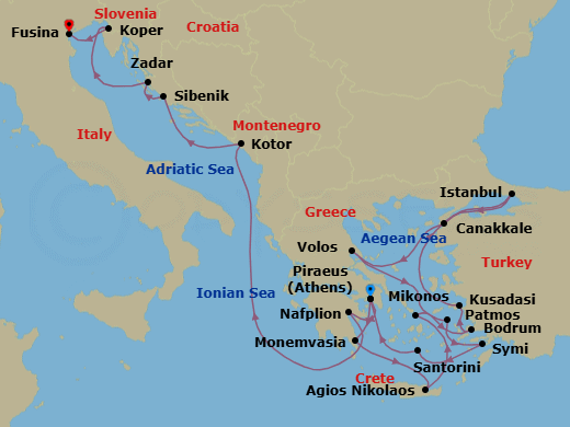 Itinerary map