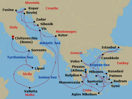 Itinerary map