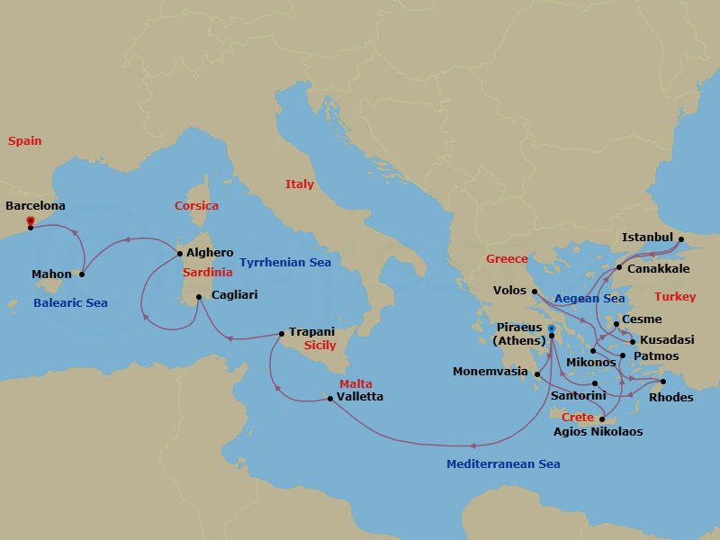 Itinerary map