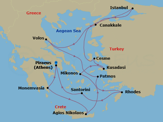Itinerary map