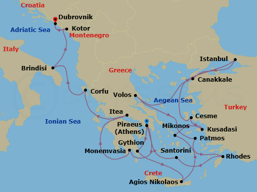Itinerary map