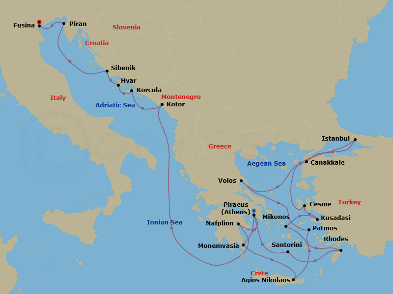 Itinerary map
