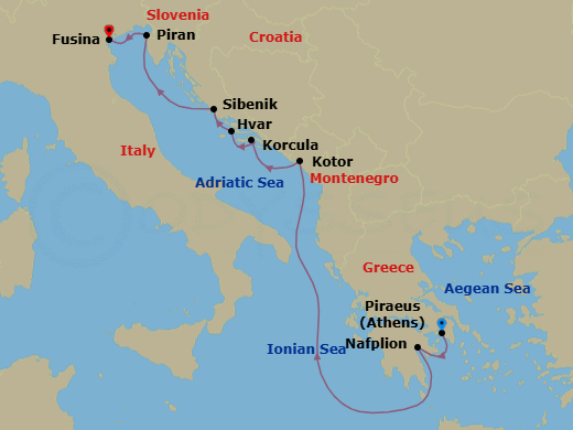 Itinerary map