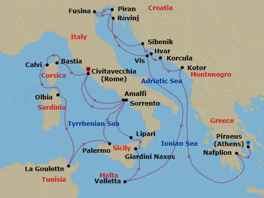 Itinerary map