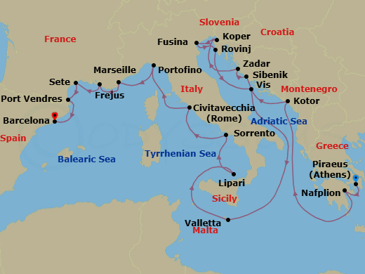 Itinerary map