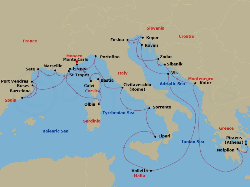 Itinerary map
