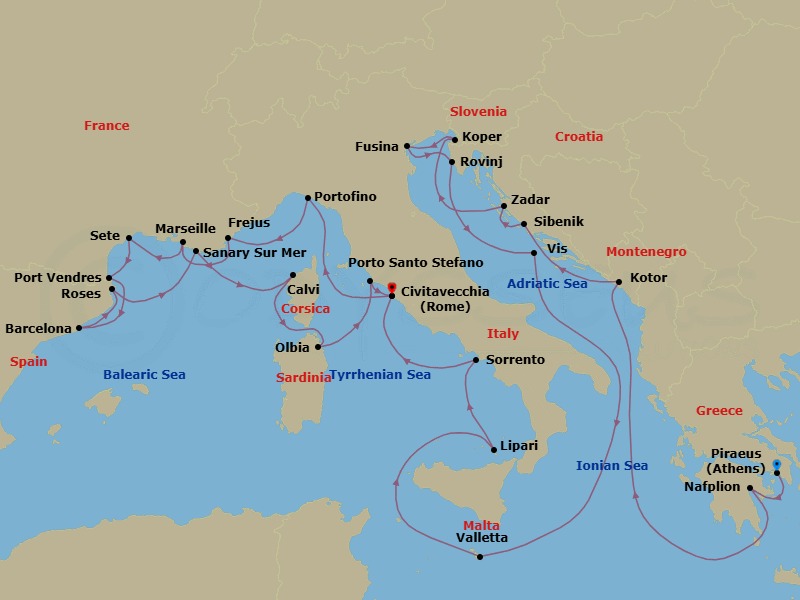 Itinerary map