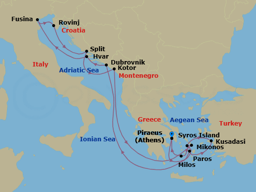 Itinerary map