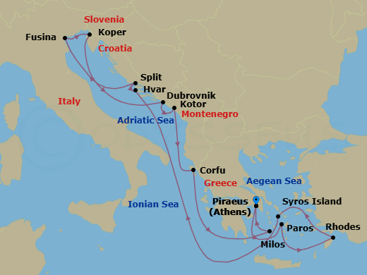 Itinerary map