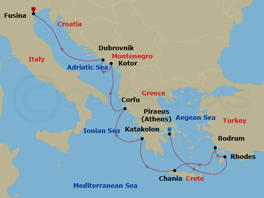Itinerary map