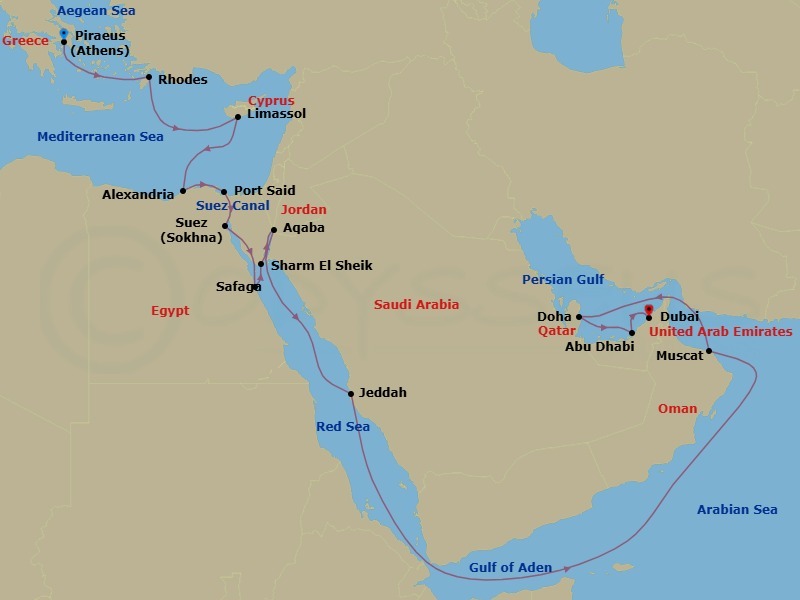 Itinerary map