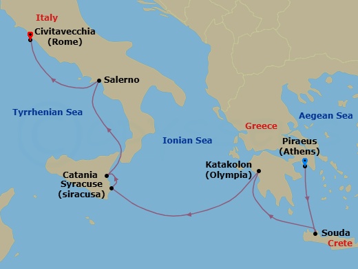 Itinerary map