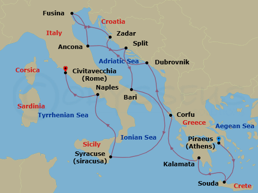 Itinerary map
