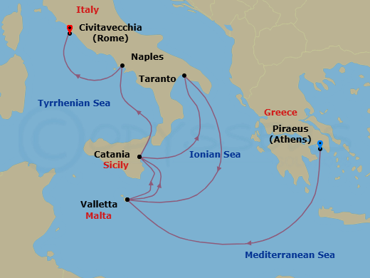 Itinerary map