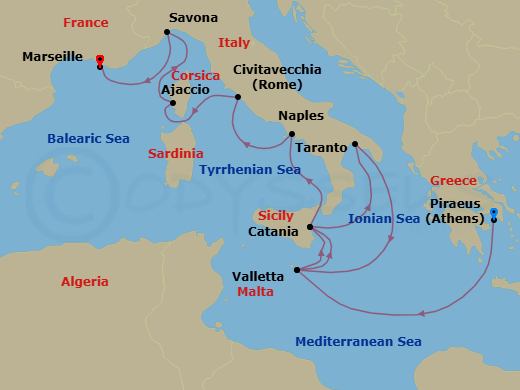 Itinerary map