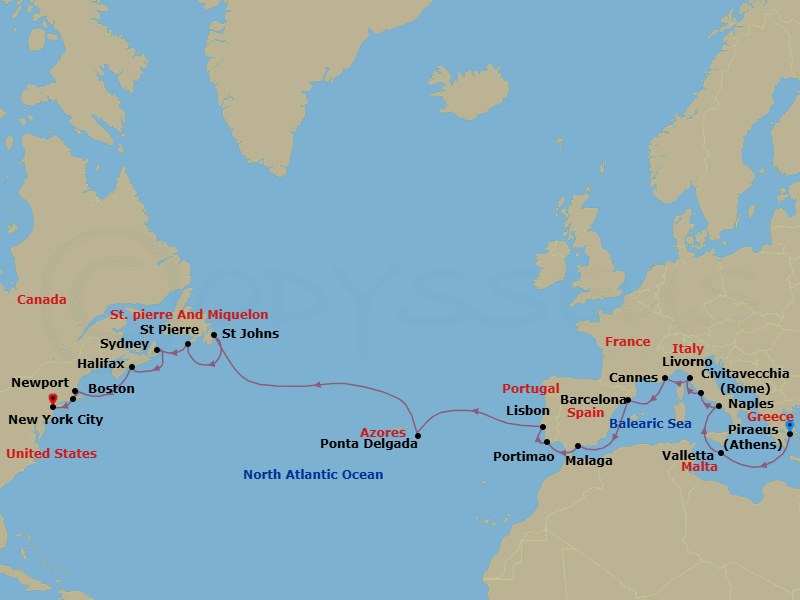 Itinerary map