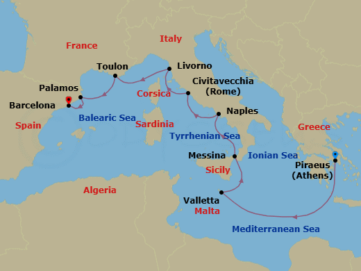 Itinerary map