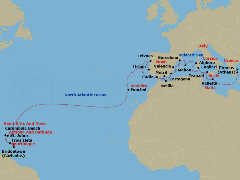 Itinerary map