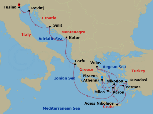 Itinerary map