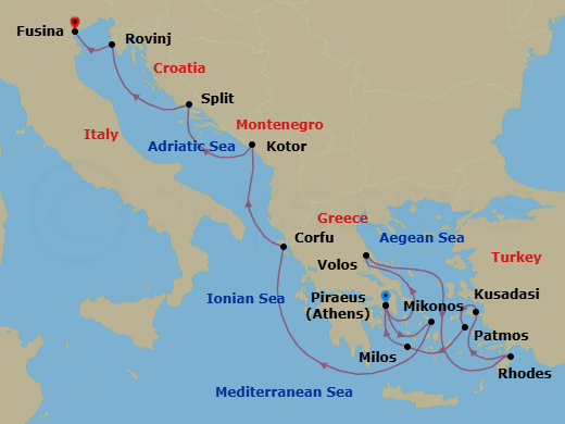 Itinerary map