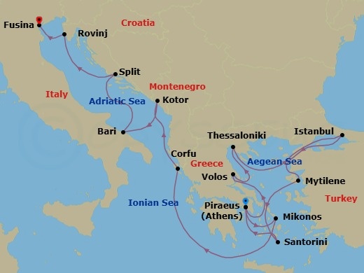 Itinerary map