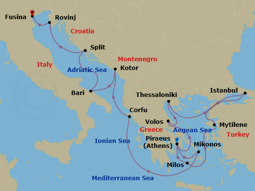 Itinerary map