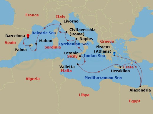 Itinerary map