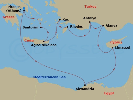Itinerary map