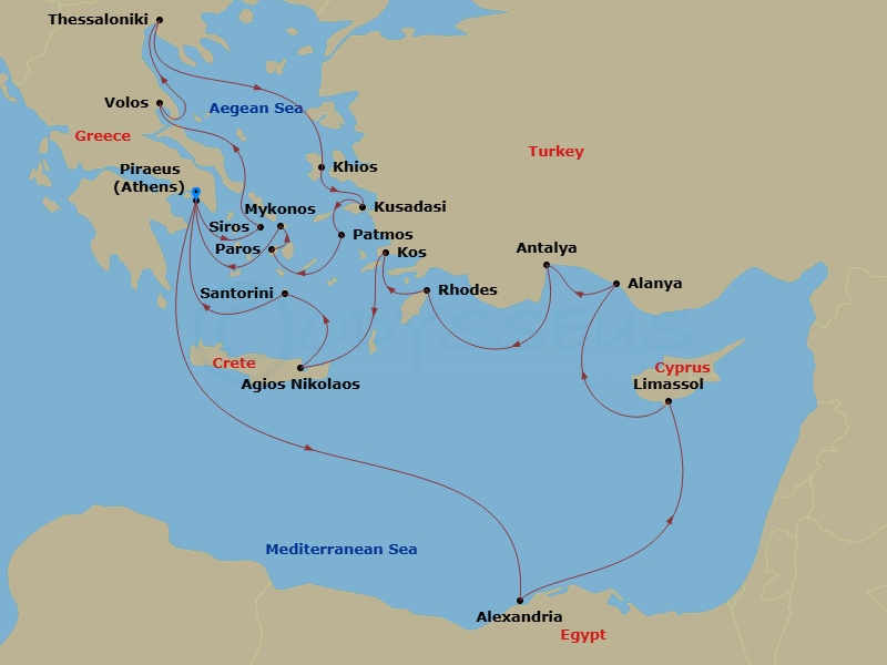 Itinerary map