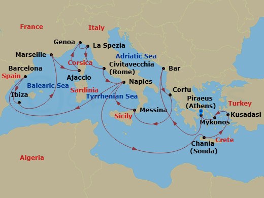 Itinerary map
