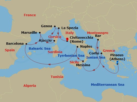 Itinerary map