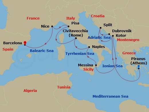 Itinerary map