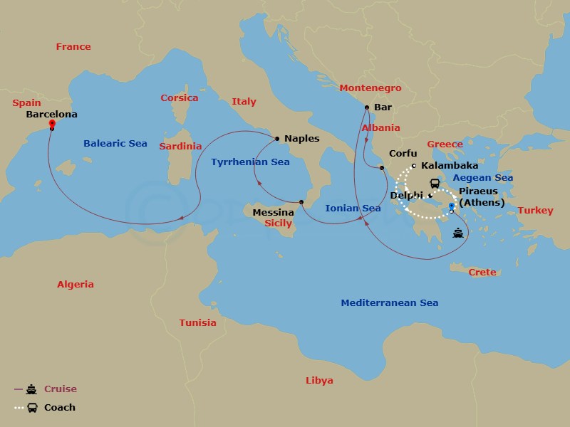 Itinerary map