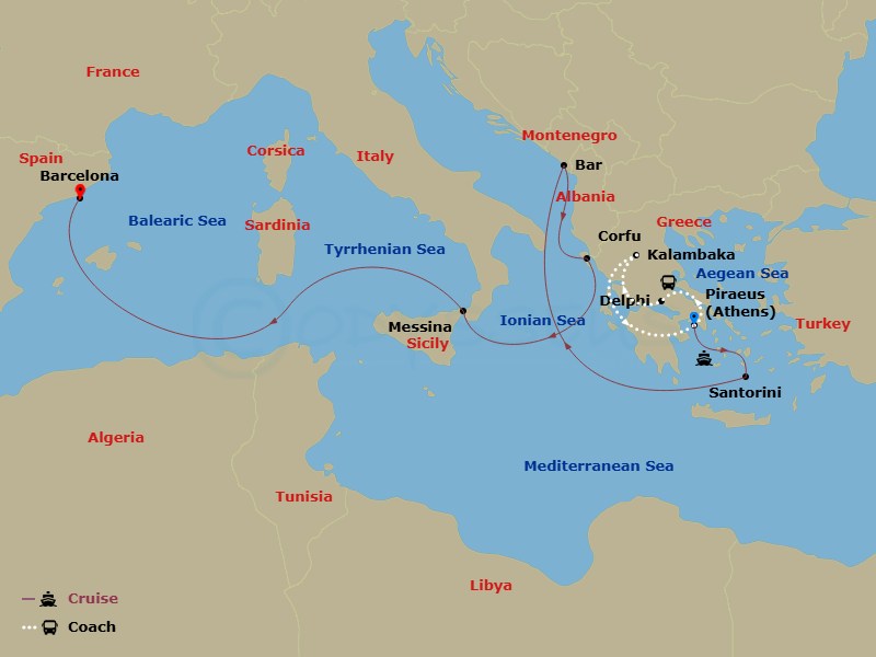 Itinerary map