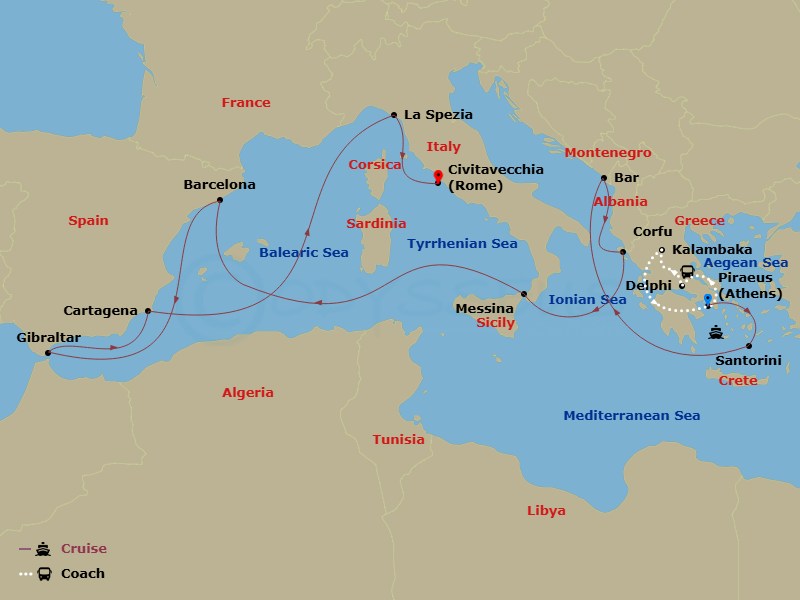 Itinerary map