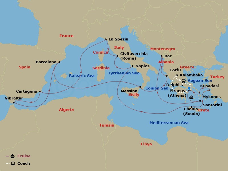 Itinerary map