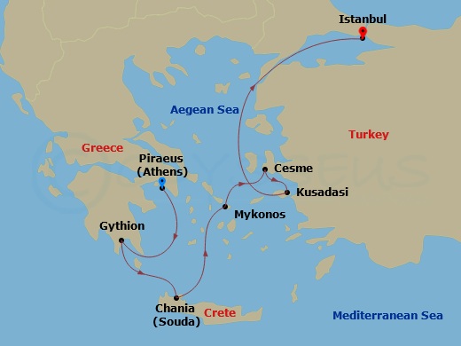 Itinerary map