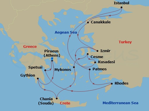 Itinerary map