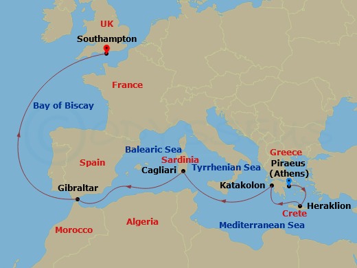 Itinerary map