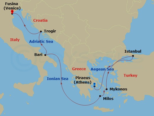 Itinerary map