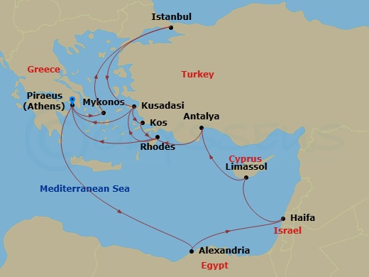 Itinerary map