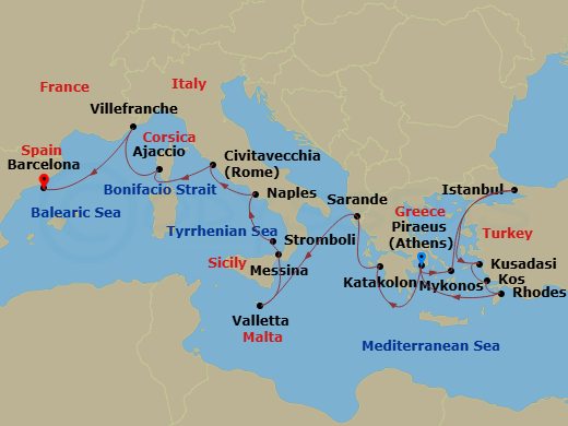 Itinerary map