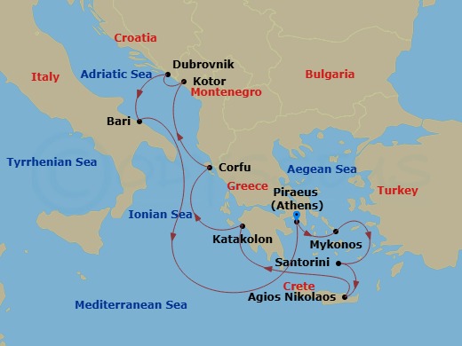 Itinerary map
