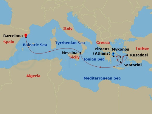Itinerary map