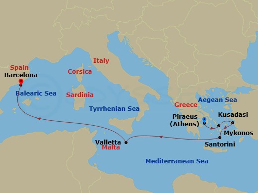 Itinerary map