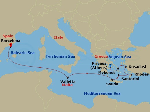 Itinerary map