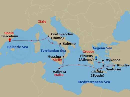 Itinerary map